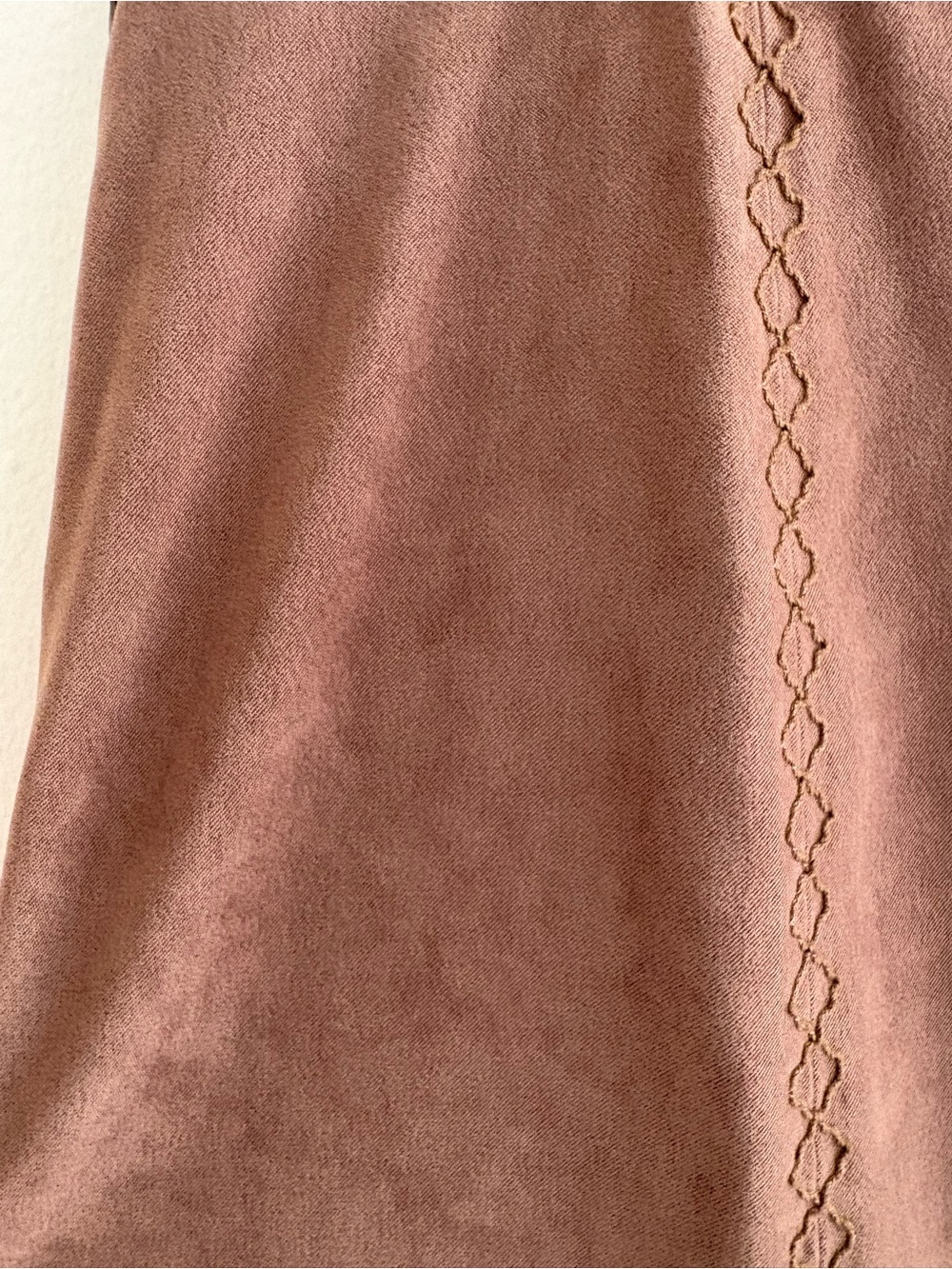 Talbots Tan Pencil Skirt with Decorative Side Stitching